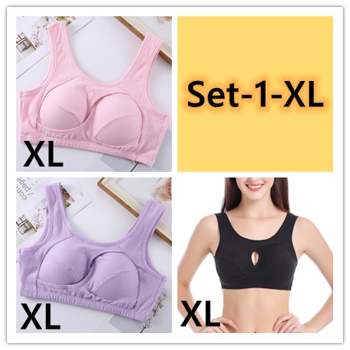 Plus Size Women Bra Ladies Cotton Quake-Proof Underwear Sleep Tops No Buckles Non Wire Lingerie With Removable Padded - Image 6