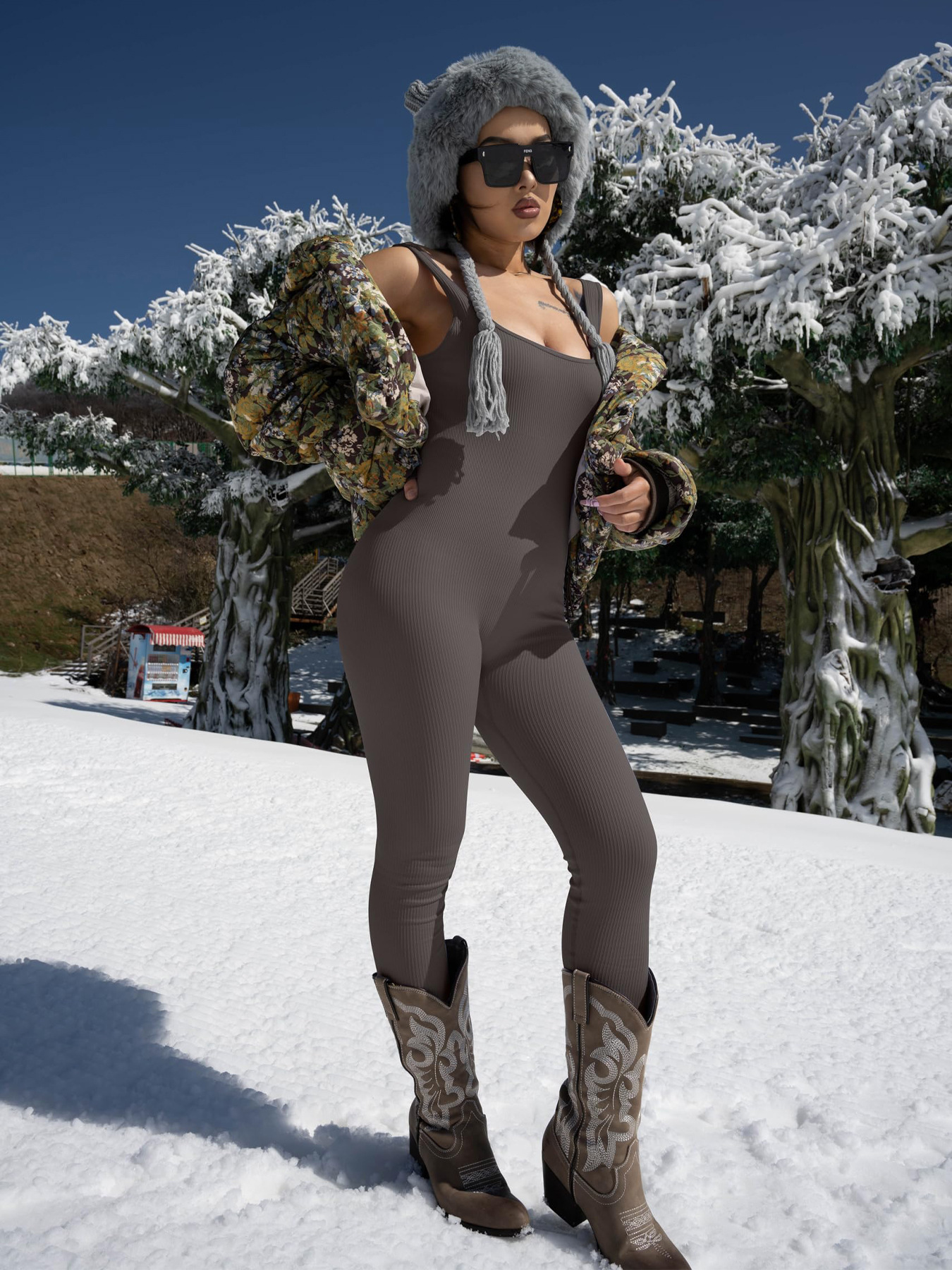 Women's Suspender Tank Top Tights - Image 5