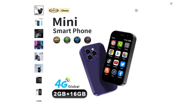 2024 New SERVO KING8000 Mini Smartphone Android 4G LTE Global GPS 3" Display 5MP Camera WIFI Small Mobile Phones 2000mAh Battery
