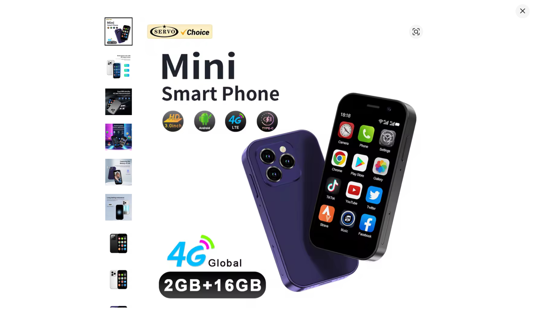 2024 New SERVO KING8000 Mini Smartphone Android 4G LTE Global GPS 3" Display 5MP Camera WIFI Small Mobile Phones 2000mAh Battery