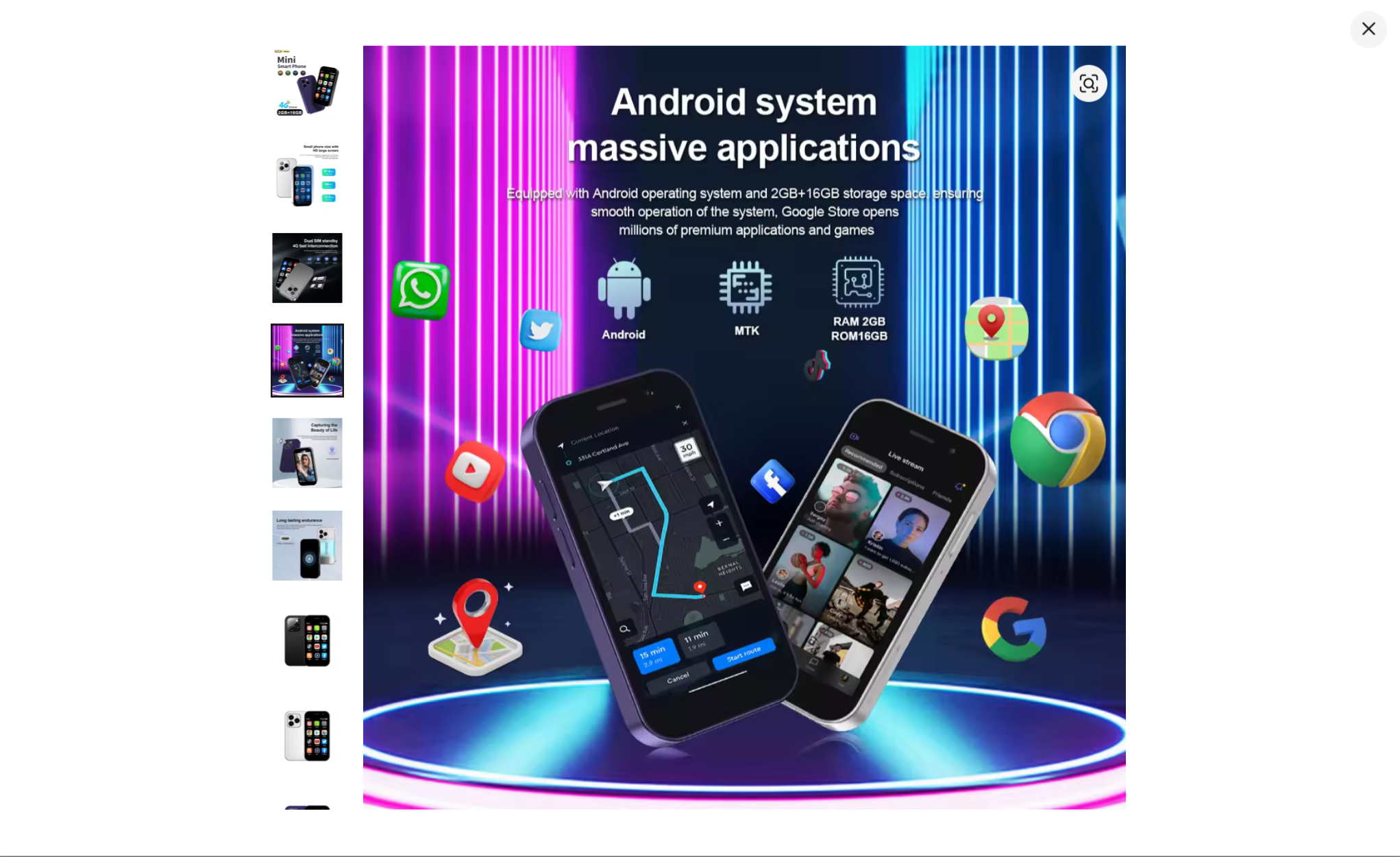 2024 New SERVO KING8000 Mini Smartphone Android 4G LTE Global GPS 3" Display 5MP Camera WIFI Small Mobile Phones 2000mAh Battery - Image 5